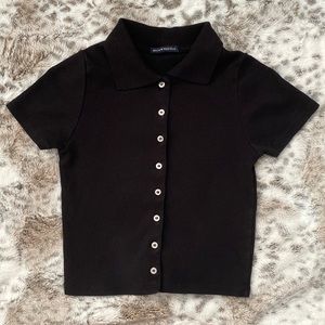 Brandy Melville Black Button Up Top